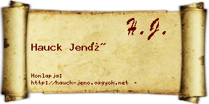 Hauck Jenő névjegykártya